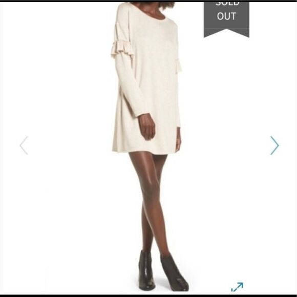 Socialite  ruffle sleeve sweater dress - Picture 1 of 6